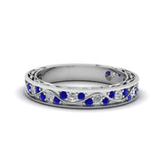vintage-looking-pave-diamond-wedding-ring-for-women-with-blue-sapphire-in-14K-white-gold-FDENS3543BGSABL-NL-WG